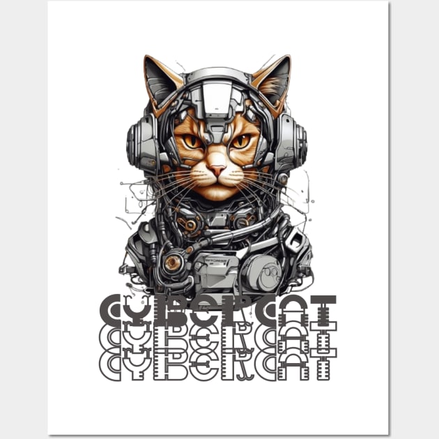 Cyber Cat Wall Art by LionKingShirts